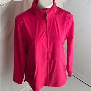 T by Talbots hot pink lightweight full zip windbreaker jacket M